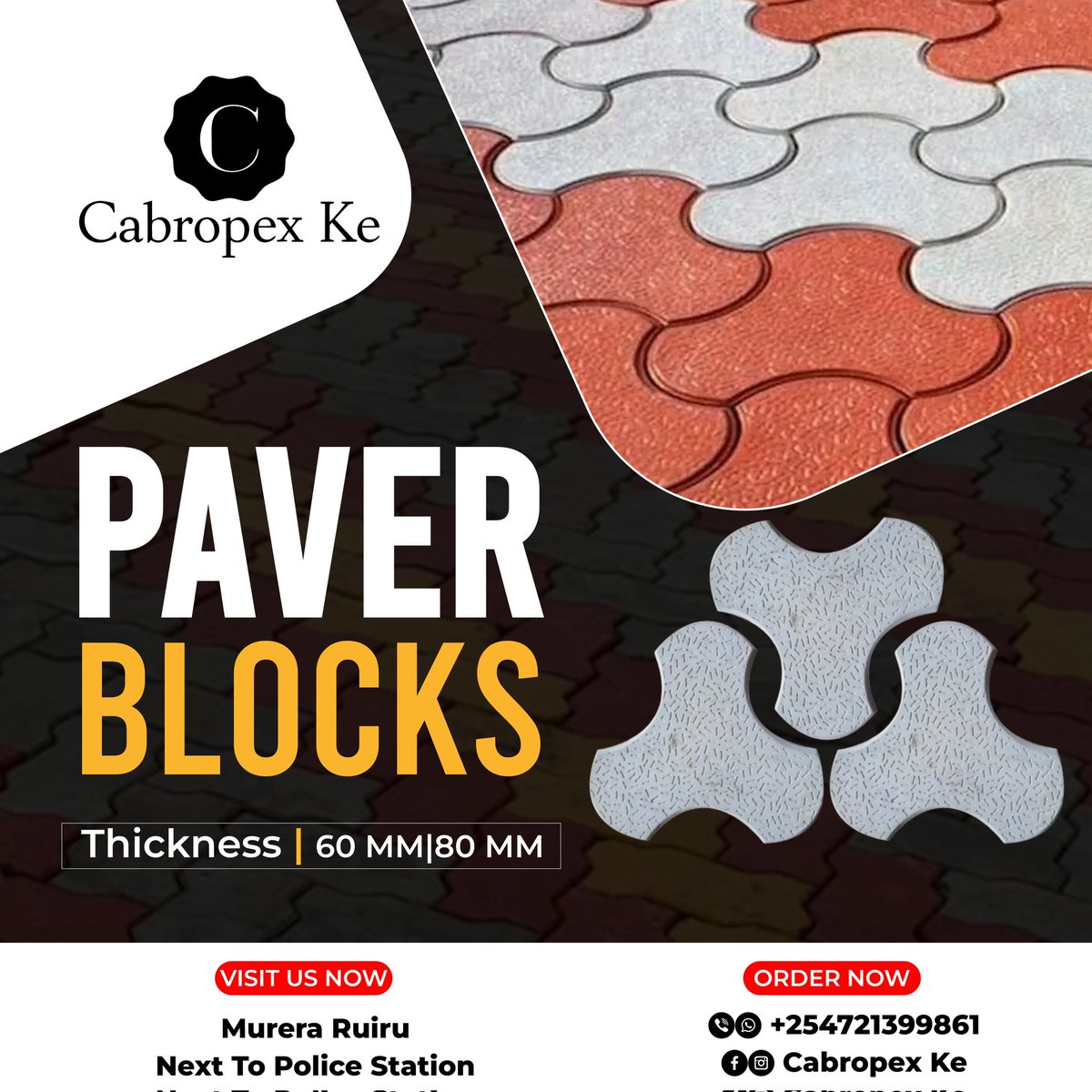 "Where your outdoor space meets elegance."
Transform with our quality cabro pavers which come in 7 different designs. We are the #cabros #Expert
Call us for a quote/enquiry on 0721399861
#pavers #cabroservices
