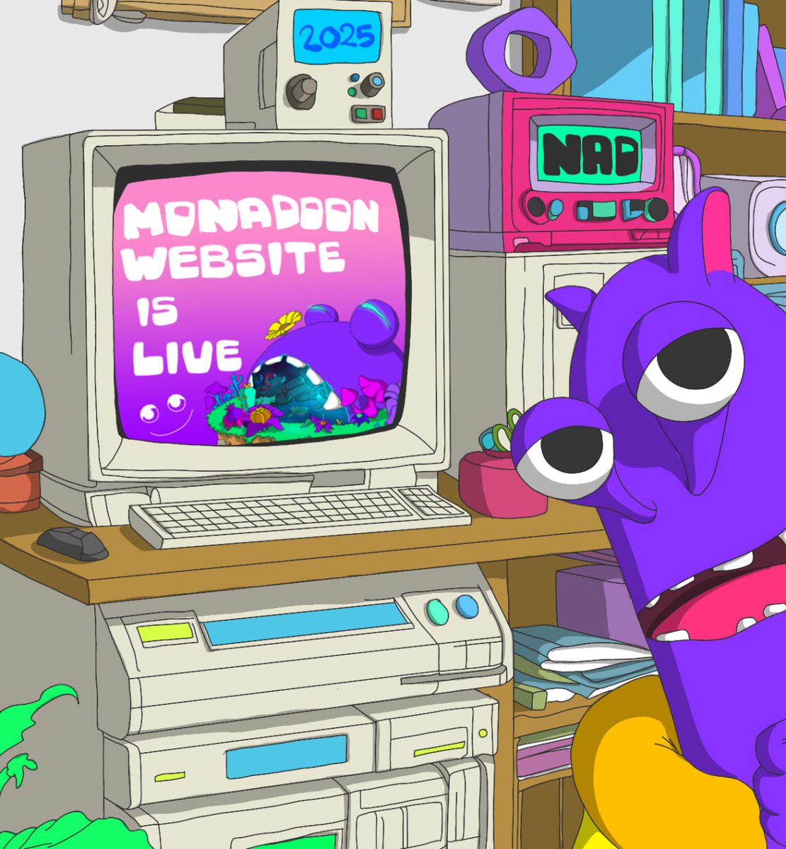 Our friend Monadoon have launched their website, and we’re celebrating together!

<a href="/Monadoons/">Monadoon (mainnet arc)</a> is an NFT collection on Monad, building their own IP and in game character.
We’re giving away 5 Monadoon testnet NFTs (worth 176 $MON) - sponsored by the Monadoon team.

Testnet NFT =