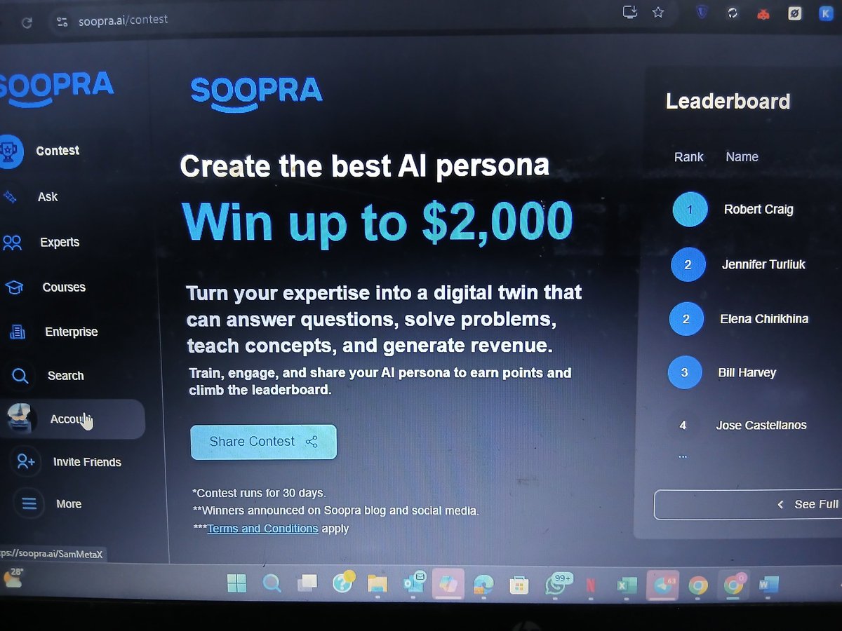 Sam0MetaX's tweet image. What if your favourite mentor, teacher, or influencer could be available to you 24/7 as an AI twin?

Yesterday in my community, The PromptCraft Conclave, we carried out deep research into different AI tools. And guess what? we stumbled upon a brilliant project called @SoopraAi…