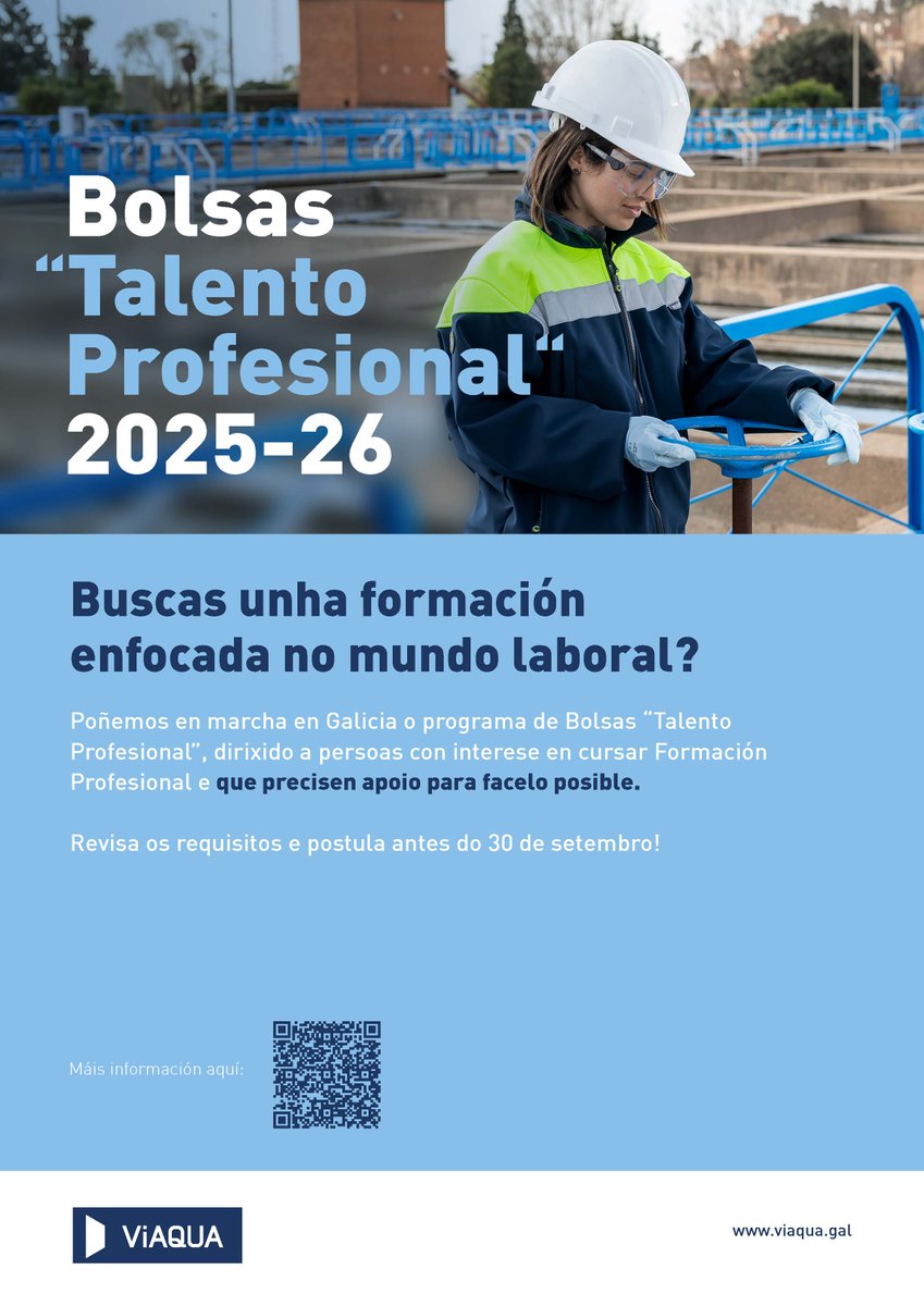 veolia_galicia's tweet photo. 🎓 Volvemos poñer en marcha as bolsas 'Talento Profesional' xunto a @igaxes para favorecer que mozas e mozos poidan cursar estudos presenciais de #FP.  

💧Compromiso real coa igualdade de oportunidades.  

🔗 https://t.co/WerJl0qlWJ https://t.co/ZhDxCErTBu