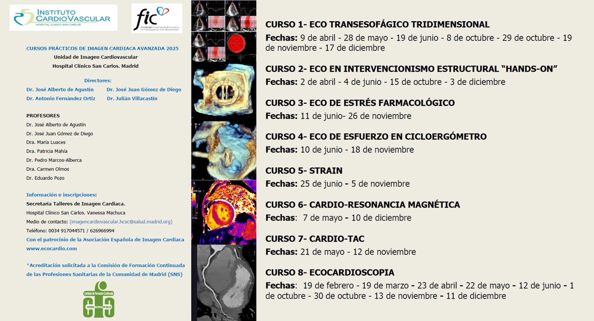 Alberto de Agustin (@doctordeagustin) on Twitter photo Tras las vacaciones vuelven los Talleres Prácticos de Imagen Cardiaca 2025. La oferta más amplia en cursos de Imagen Cardiovascular, acreditados por el SNS. Reserva ya tu plaza cursosimagencardiaca.com/talleres
<a href="/CardioRed1/">CardioRed 1</a> Tras las vacaciones vuelven los Talleres Prácticos de Imagen Cardiaca 2025. La oferta más amplia en cursos de Imagen Cardiovascular, acreditados por el SNS. Reserva ya tu plaza cursosimagencardiaca.com/talleres
<a href="/CardioRed1/">CardioRed 1</a>