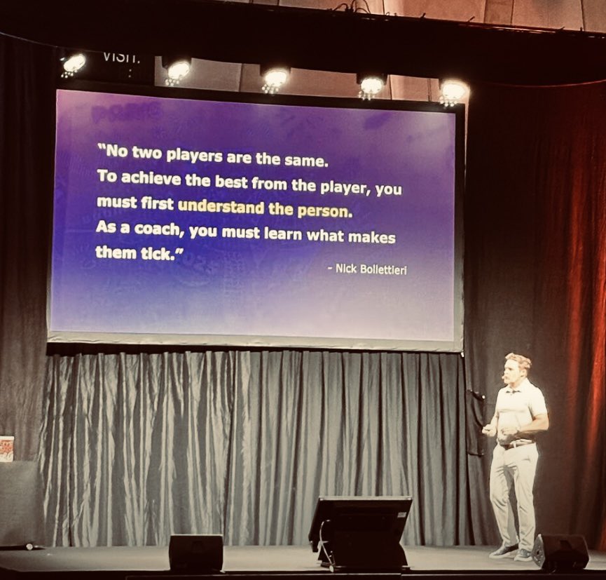 “No two players are the same. To achieve the best from the player, you must first understand the person. As a coach, you must learn what makes them tick.” — Nick Bollettieri