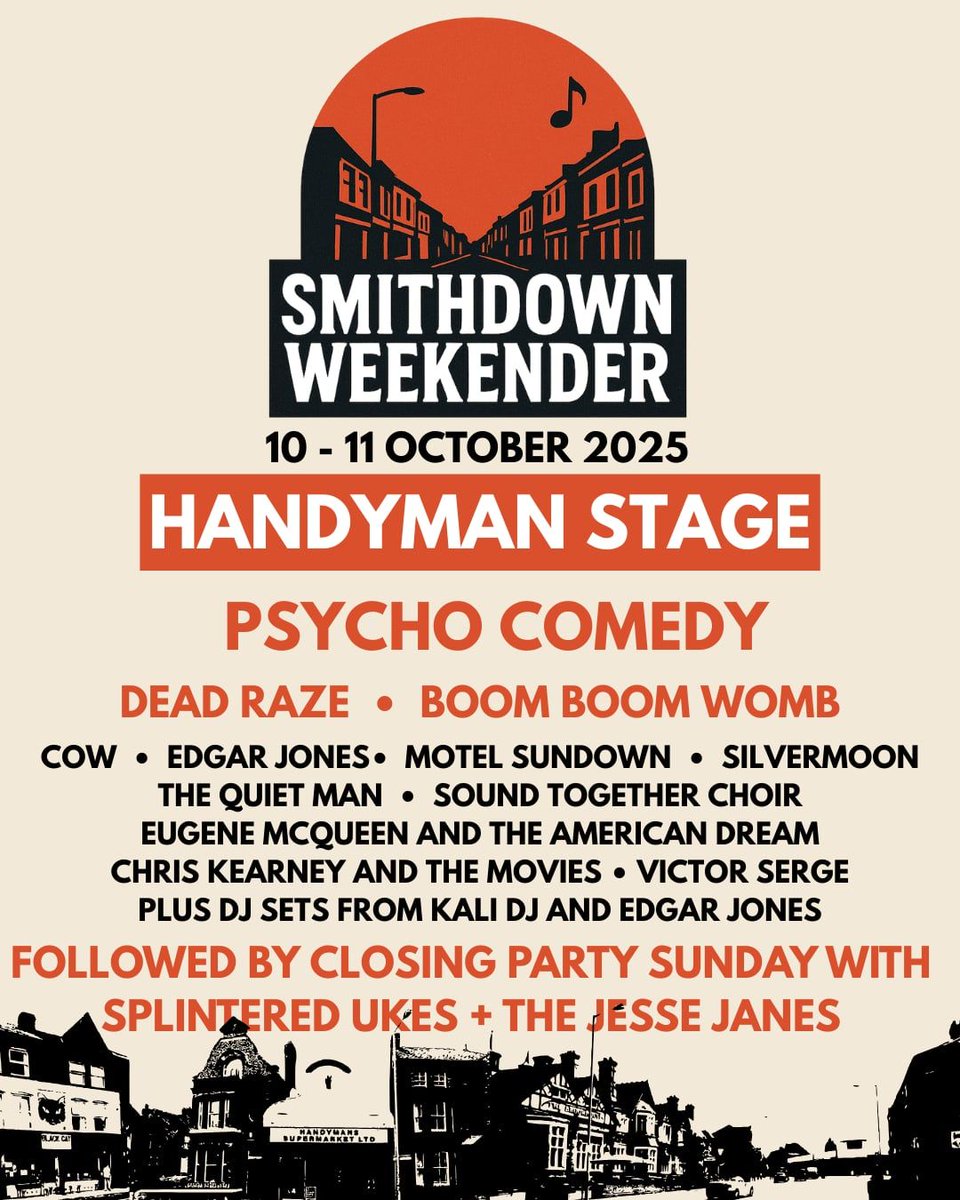 Artists announced for the <a href="/SmithdownFest/">SmithdownFestival</a> Weekender at the <a href="/handymanSmarket/">HANDYMAN SUPERMARKET</a> / <a href="/handymanbrewery/">Beer</a> ! 10-11 October 2025!

#liverpoolmusic #craftbeer #smithdownroad #music #liverpool #southliverpool