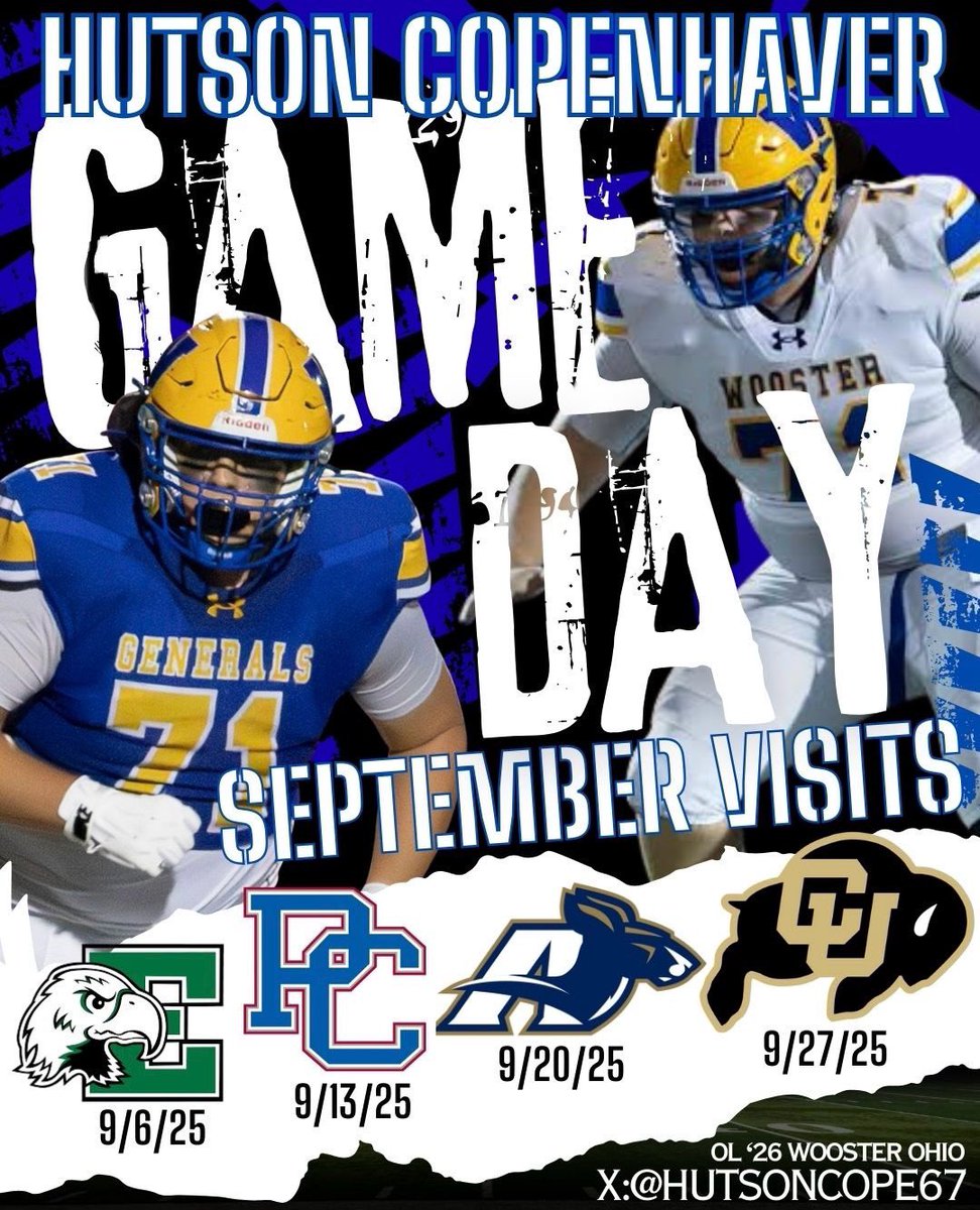 Here’s my game day visits for September. Excited to check out all of these programs! #GoAfterIt #CollegeGameDay