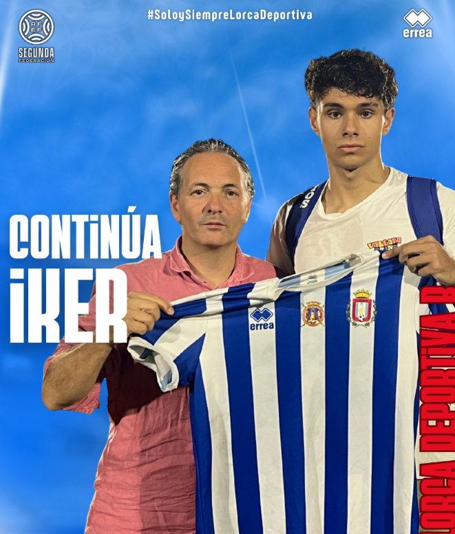 Preferente Autonómica

Iker García renueva su compromiso con filial CF Lorca Deportiva. Medio centro o exterior al que acompaña físico, con llegada al marco rival y desborde. Sufrió una grave lesión que le impidió tener continuidad curso anterior. Papel destacado en pretemporada