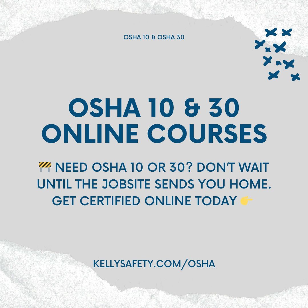 🚨 Blue Collar jobs are BOOMING! Do you  have your OSHA 10/30? 🚨 More companies  are requiring OSHA 10 &amp; 30 cards before you even set foot on site. Don’t get left behind.
⚡ 100% online⚡ Mobile-friendly⚡ Start today, finish on your time! The difference between landing the job