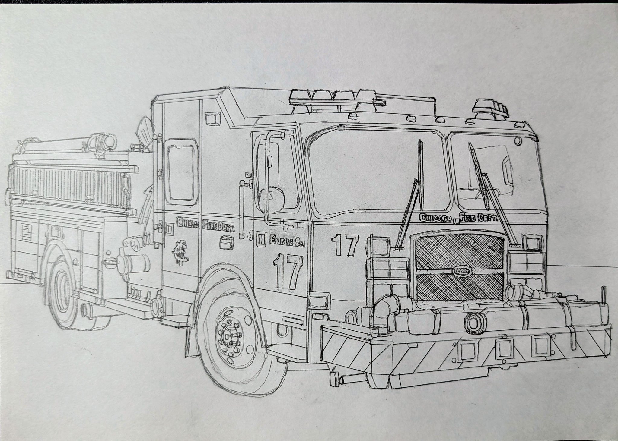 シカゴ市消防局　Engine92 ポンプ車 うすしお@色鉛筆 on X: 