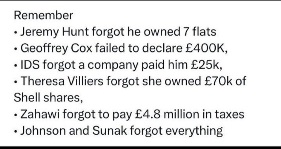 Lesley (@twittl3s) on Twitter photo <a href="/PolitlcsUK/">Politics UK</a> And perhaps she won’t be, even after all the previously unknown information comes to light.
Just like all these were removed from office by the Tory Government too.
Except they weren’t…
#PMQs
#politicslive <a href="/PolitlcsUK/">Politics UK</a> And perhaps she won’t be, even after all the previously unknown information comes to light.
Just like all these were removed from office by the Tory Government too.
Except they weren’t…
#PMQs
#politicslive