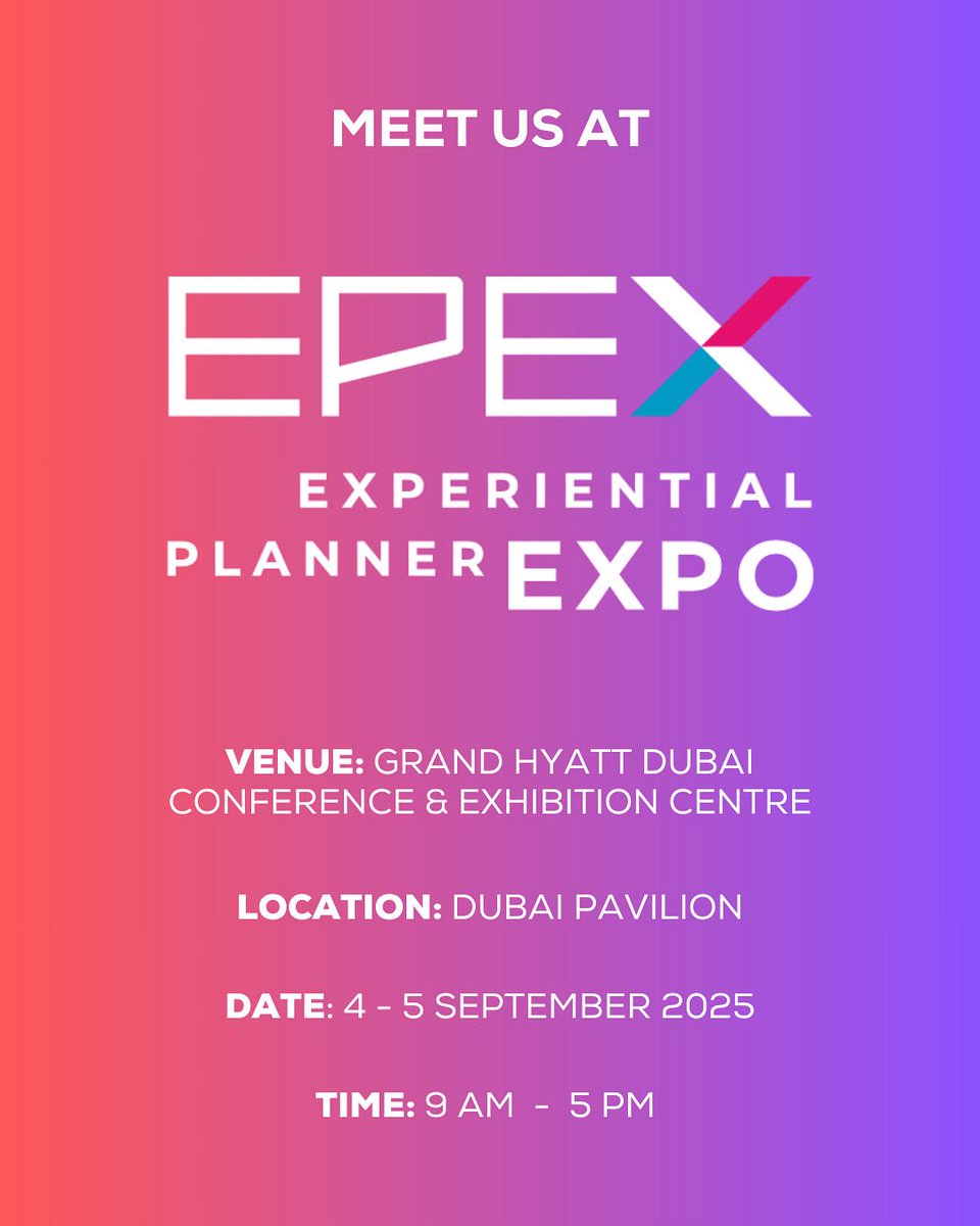 DubaiCares's tweet photo. Meet us at #EPEX2025 where the Dubai Cares team will be engaging with the UAE’s dynamic events sector. We’d love to connect and discuss how we can drive purpose through partnerships.
انضموا إلينا في معرض إكسبرينشال بلانر إكسبو 2025، حيث نتطلع لمشاركة فرص التعاون مع قطاع الفعاليات الديناميكي في دولة الإمارات. يسعدنا التواصل مع جميع الحضور ومناقشة كيفية تحقيق الأهداف من خلال الشراكات.
