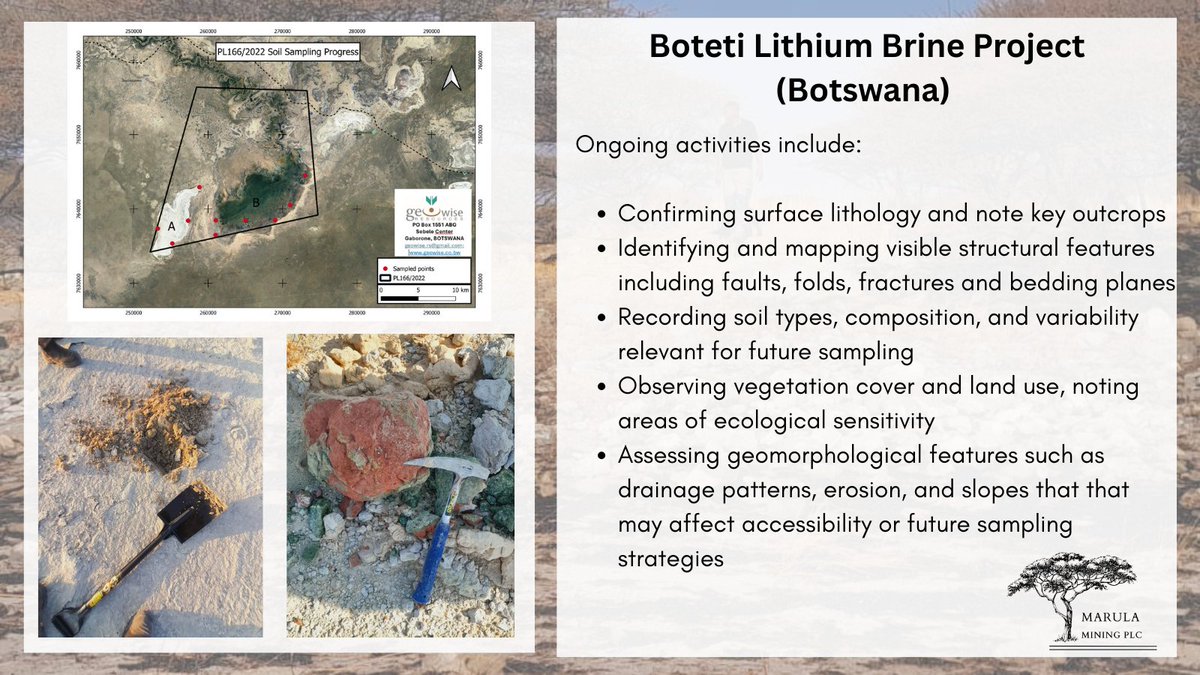 ⛏️Ongoing activities at the Boteti Lithium Brine Project in Botswana.

📄: aquis.eu/stock-exchange…

#MARU #mining #Botswana #Lithium