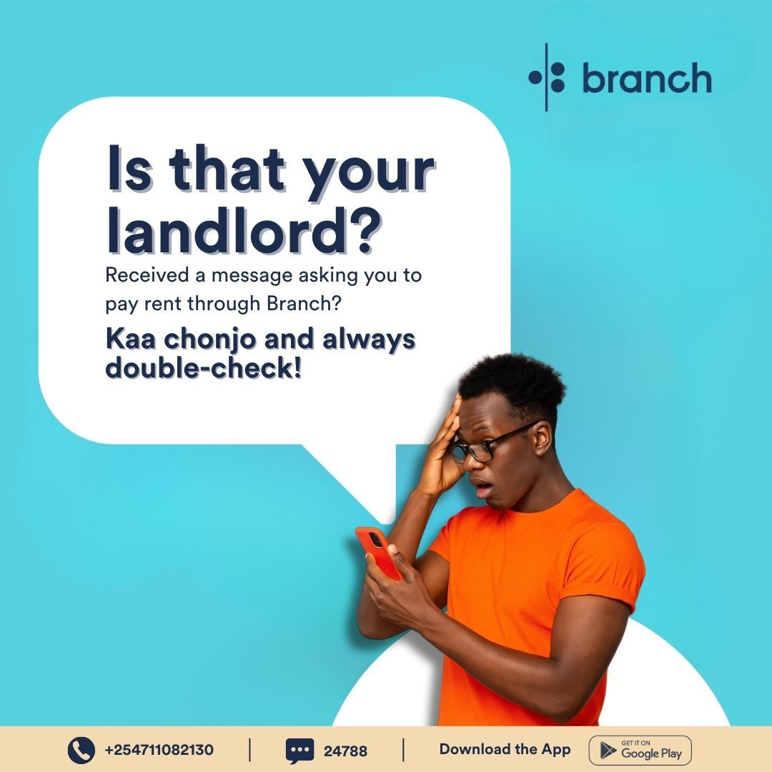 branch_mfb's tweet image. Rent due? Don’t get conned! 🚨
Always confirm rent payment details with your landlord before sending money. Stop, confirm, then pay! Kaa chonjo, usigongwe! 🕵🏾♂️
#BranchKE #FraudAwareness #KaaChonjo