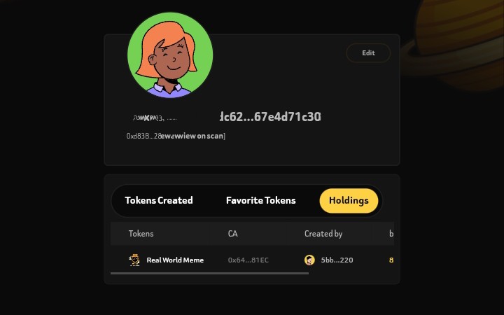 interacting with <a href="/MoonPieFun/">MoonPie</a> site

some degen life
- making profit 
- going on a loss
- holding some
- trade more
- rest
- drink water
- repeat 😊

the game is the game, but above all it's fun, easy to navigate

don't forget there's a bridge feature where you can bridge to