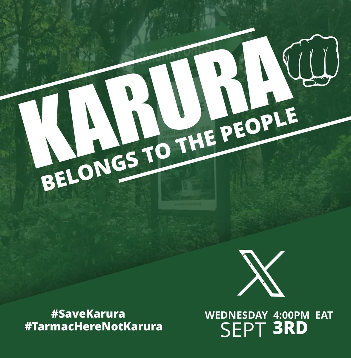 artspace254's tweet photo. DEAR @KeForestService 

We demand the reinstatement of @FriendsofKarura as co-managers of the forest, in line with the joint management agreement.

#SaveKarura #BringBackFKF 
#TarmacHereNotKarura https://t.co/Q4zveE0jq1