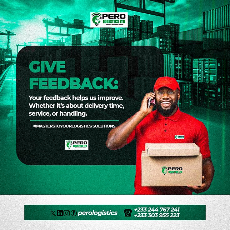 PeroLogistics's tweet photo. Your feedback is always important to us. Dont forget to give us some feedback when you use our services https://t.co/SYm1Ka7aOk