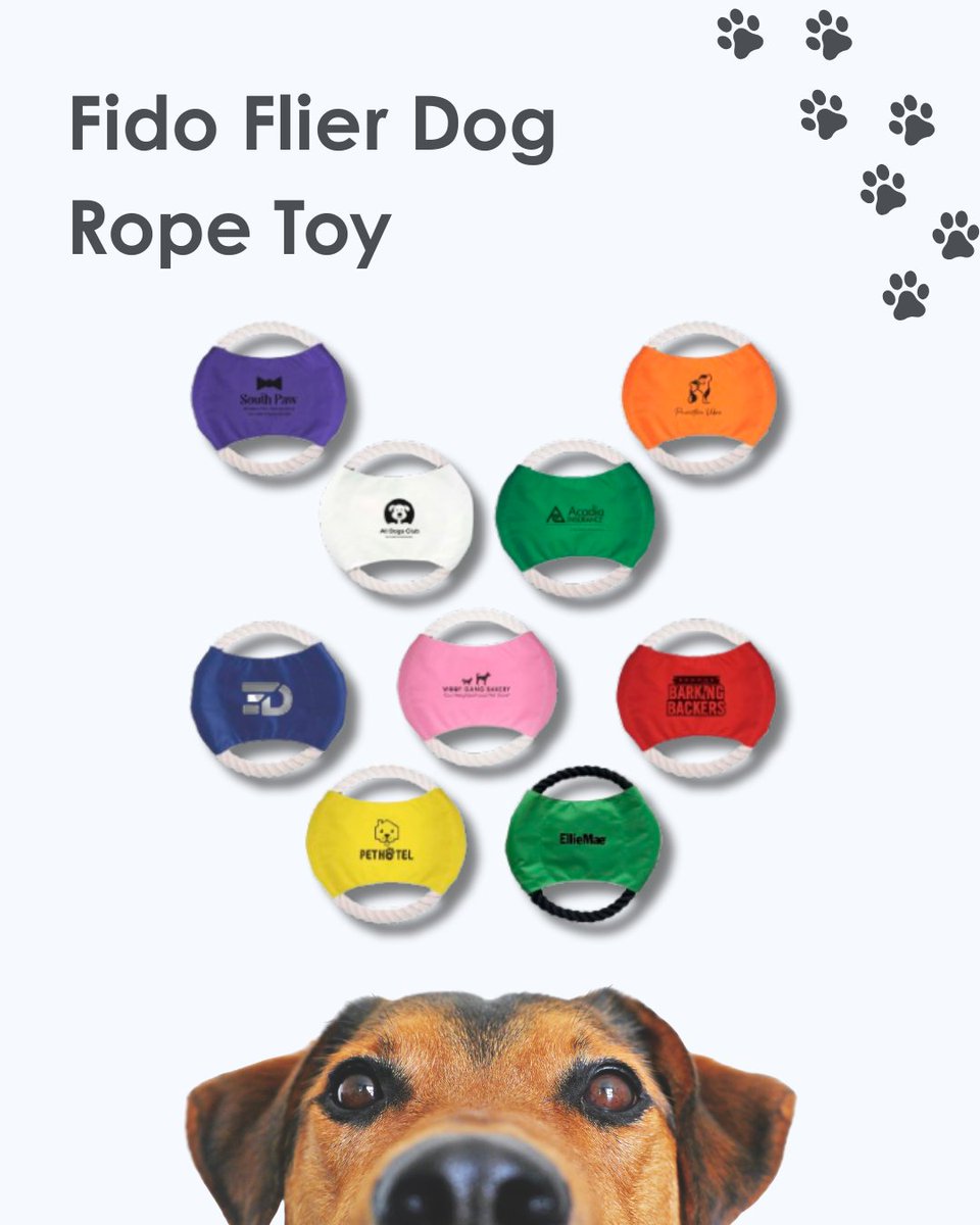 Inkdstores's tweet image. 🐾 Meet the Fido Flier Dog Rope Toy, our product of the week!

At 8" and available in multiple colors, it’s a giveaway that pet parents will thank you for (and dogs will love you for). Built tough with durable rope and sturdy nylon. 

✉️ Contact us to order