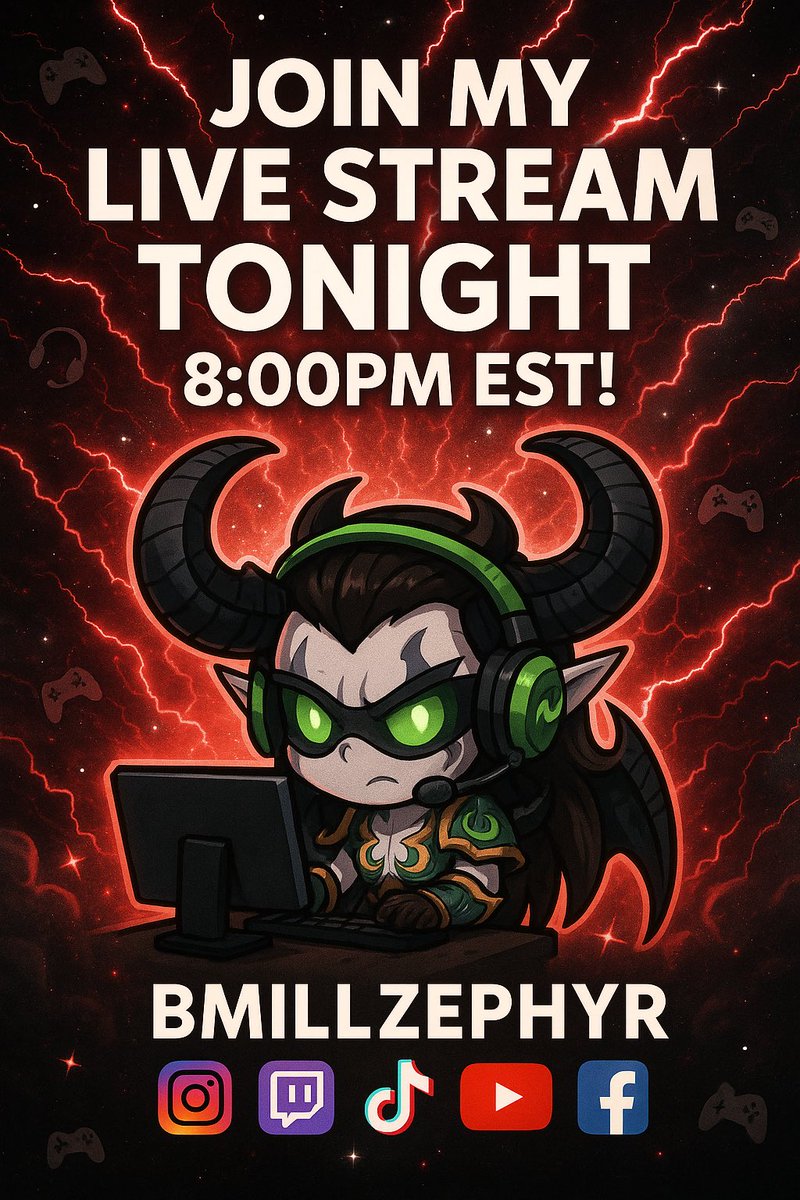 Bmillzephyr's tweet photo. If you share my passion for gaming and live streaming, join me tonight at 8 PM EST. My goal is to build a community of people who are integrity driven and as passionate as I am. I am currently streaming World of Warcraft. #Gamer #LiveStream #Integrity #Community #WorldOfWarcraft https://t.co/OdDJ3XHQE2