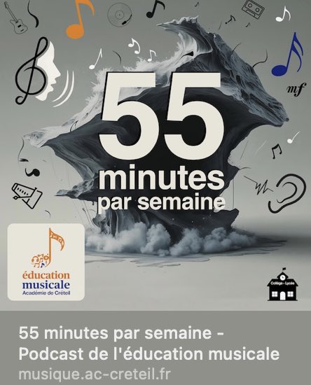 🎶 Découvrez « 55 minutes par semaine », le podcast <a href="/MusiqueCreteil/">Musique Créteil</a> qui éclaire l’enseignement de l’éducation musicale et chant choral au collège et  lycée
🎙️Ép.0: Pourquoi ce podcast?
🎙️Ép.1: Qu’est-ce que l’éducation musicale à l’école?

🔗 musique.ac-creteil.fr/spip.php?artic…

#EAC #edmus