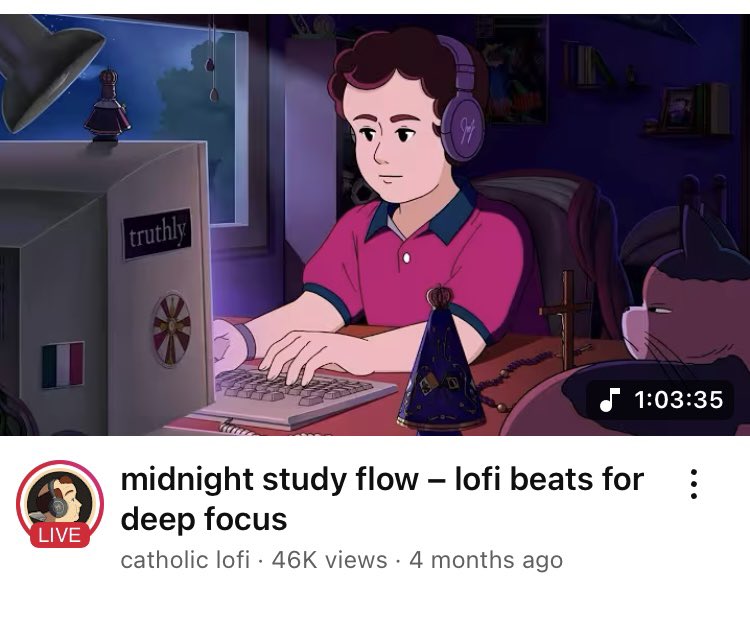 It is really cool that <a href="/Corner_Citizen/">Corner Citizen</a> is featured in this Catholic lofi animation.