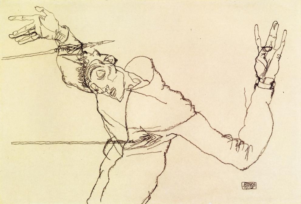 Self Portrait as St. Sebastian, 1914 #artbots #schiele