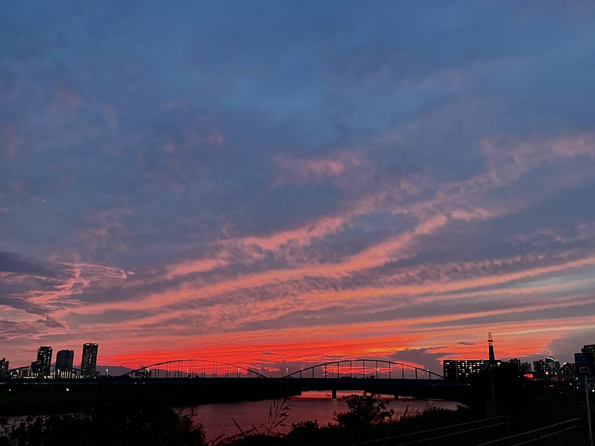今日は夕焼け凄かったなー。
労働帰りのタバコがうまい(^^)

#多摩川大橋
#六郷土手
#3丁目の夕日
