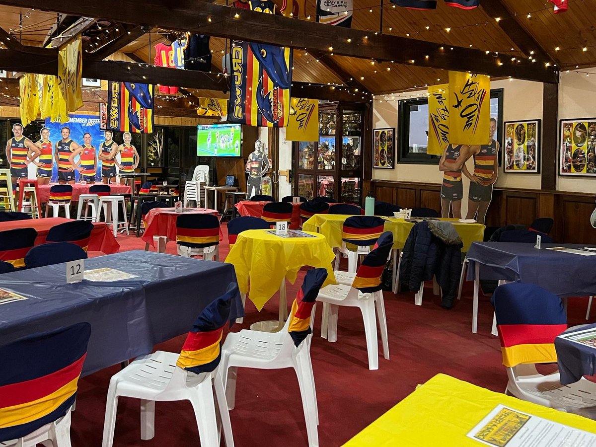 CrowsCentral's tweet image. The day has arrived #weflyasone Fam,❤️💙💛

Tex's 300th!
Neal-Bullen's 200th!
Qualifying final tonight!
We will be OPEN from 4pm - 3hrs before the bounce.

All supporters come grab a drink &amp;amp; a bite to eat.
Look for the YELLOW Banner at the Rowing Club.
#AflCrowsPies #AFLFinals