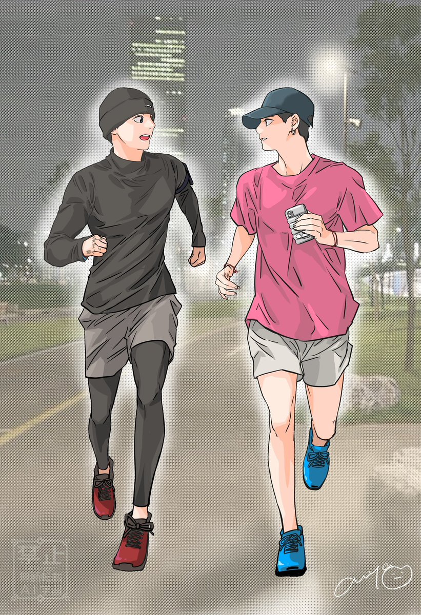 Anya_oxygen's tweet image. #taekookfanart 
🏃‍♂️🏃‍♀️taekook running💨💨