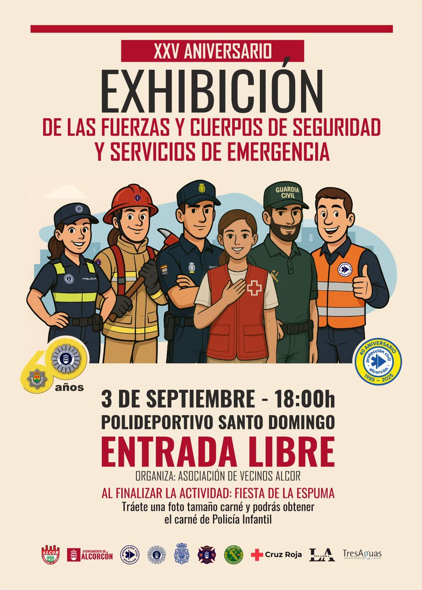 🚨Esta tarde el Polideportivo de Santo Domingo acoge la Exhibición de las Fuerzas y Cuerpos de Seguridad y Servicios de Emergencia 

🚁Contará con helicóptero, drones, la caballería o la unidad canina

⏰ 18:00h
📍Pistas de atletismo del Polideportivo Santo Domingo