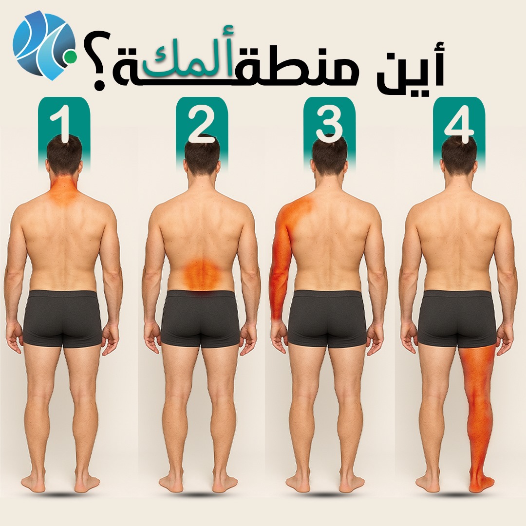 "شاركنا 👇 وين تحس بالألم؟