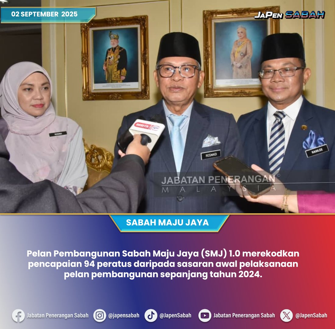 | 𝐁𝐄𝐑𝐈𝐓𝐀 𝐇𝐀𝐑𝐈 𝐈𝐍𝐈  |
Klik pautan di gambar untuk berita penuh.
#MADANIBekerja
#MalaysiaMADANI
#TaatSetia
#JabatanPenerangan
#SabahMajuJaya
#JAPENSabah