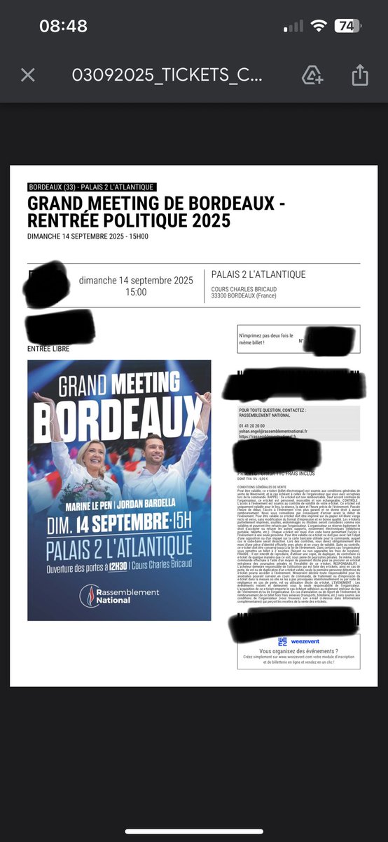 ByuutifulJu's tweet photo. Ça va @RNational_off et @weezevent, ça force tranquillement, on vous dérange pas trop?
Coucou la @CNIL je ne sais pas où ils ont chopé mes données personnelles mais bien entendu je n’ai jamais donné mon accord pour recevoir des sollicitations politiques, surtout de fachos. https://t.co/DgE5uJUOBN