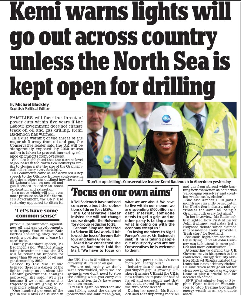 AgentP22's tweet image. Kemi is right — energy security matters. 

Keeping the North Sea open for drilling protects jobs, reduces reliance on imports, and ensures families aren’t left in the dark. 

A pragmatic step for Britain’s future. ⚡🇬🇧 

#EnergySecurity 
#NorthSea