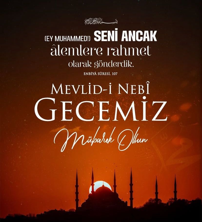Mevlid-i Nebi gecemiz mübarek olsun.