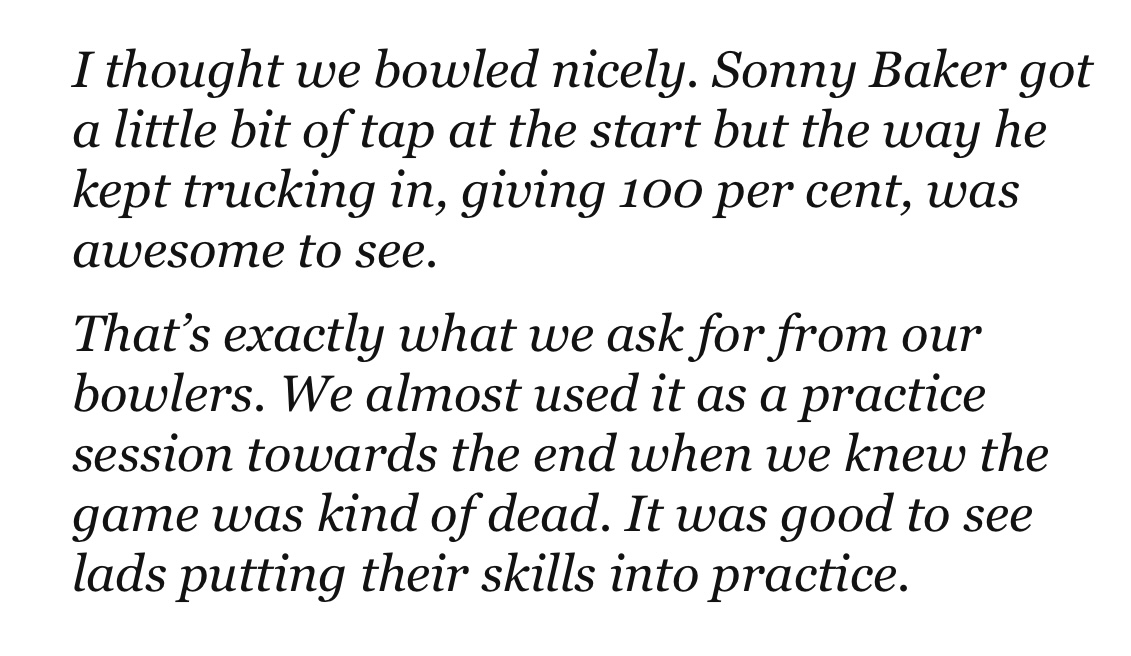 Seems the media training England players receive doesn't include the advice 'Think before you speak'. Harry Brook quoted by The Guardian after the match yesterday.