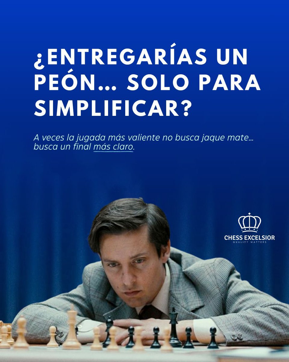 ChessExcelsior's tweet image. ¿Te atreverías a entregar un peón… sin jaques, sin ataque, solo para activar tu rey en un final? 🤔♟️
¿Alguna vez has hecho algún sacrificio posicional en tus partidas? Cuéntanoslo en los comentarios.
#ChessExcelsior #ajedrez #estrategia #finalesdeajedrez #endgame