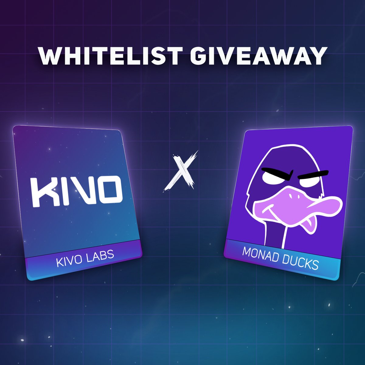 Kivo Labs X Monad Ducks

5x <a href="/MonadDucks/">Monad Ducks</a> WL spots Giveaway 🎁

1⃣ Follow <a href="/kivolabs/">Kivo Labs</a> and <a href="/MonadDucks/">Monad Ducks</a> 
2⃣ Like and Retweet
3⃣ Comment your Monad wallet

48 hours