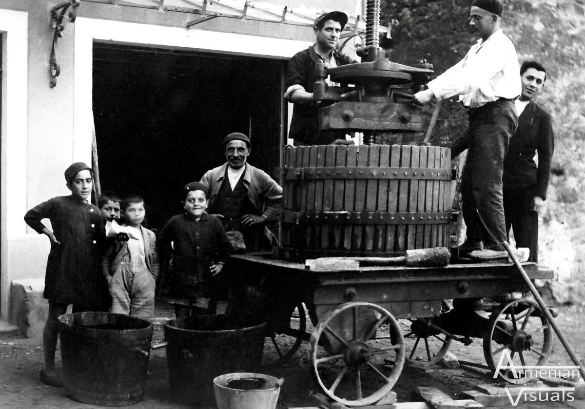 Soukias Soukoyan making wine in Buenos Aires, Argentina, 1928.

Source: "Armenios en la Ciudad de Buenos Aires", by Carlos Iglesias - Rumbo Sur, 2018.