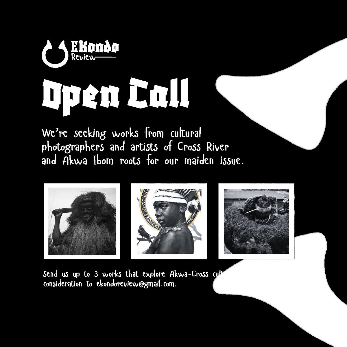 Ekondo Review (@ekondoreview) on Twitter photo Is your work magazine cover-worthy?
We're the first and only literary magazine for Efik-Ibibio arts and literature and your work could just be the cover photo of our maiden issue.
send your best works to @ekondoreview@gmail.com Is your work magazine cover-worthy?
We're the first and only literary magazine for Efik-Ibibio arts and literature and your work could just be the cover photo of our maiden issue.
send your best works to @ekondoreview@gmail.com