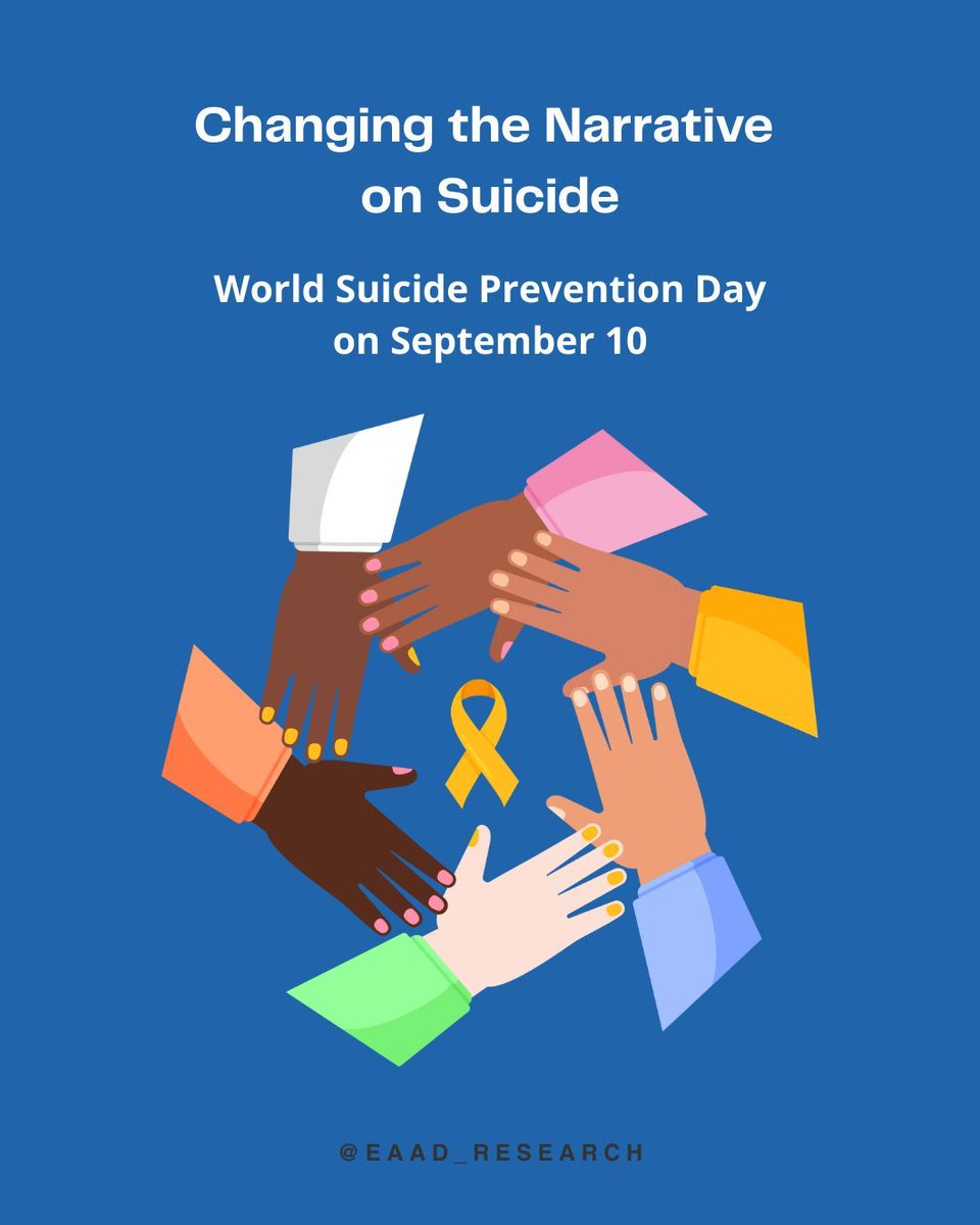 🎗️ Time to prepare for #WorldSuicidePreventionDay!

Suicide is preventable—awareness, support, and action can save lives. Together, we can break the silence around mental health.

#WSPD2025 #MentalHealthAwareness #YouAreNotAlone #SuicidePrevention #EAAD #IASP