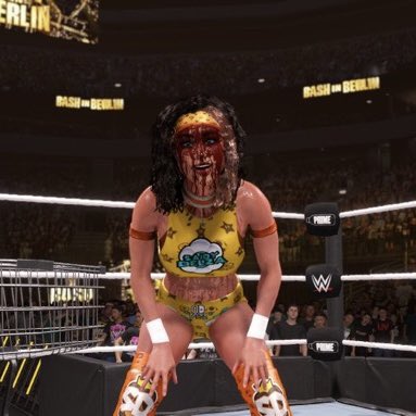 Even with crimson stains, her elegance stays untouched.