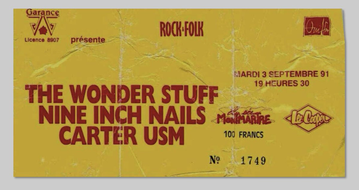 OTD 1991 The Wonder Stuff play Paris, supported by Carter USM and NIN. I had this to say about the matter in my 2nd book ‘The Wonder Stuff Diaries 90 - 91’. And that’s my brother, Russ, posing with our gold Elvis bust, representing the entirety of our stage set around this time.