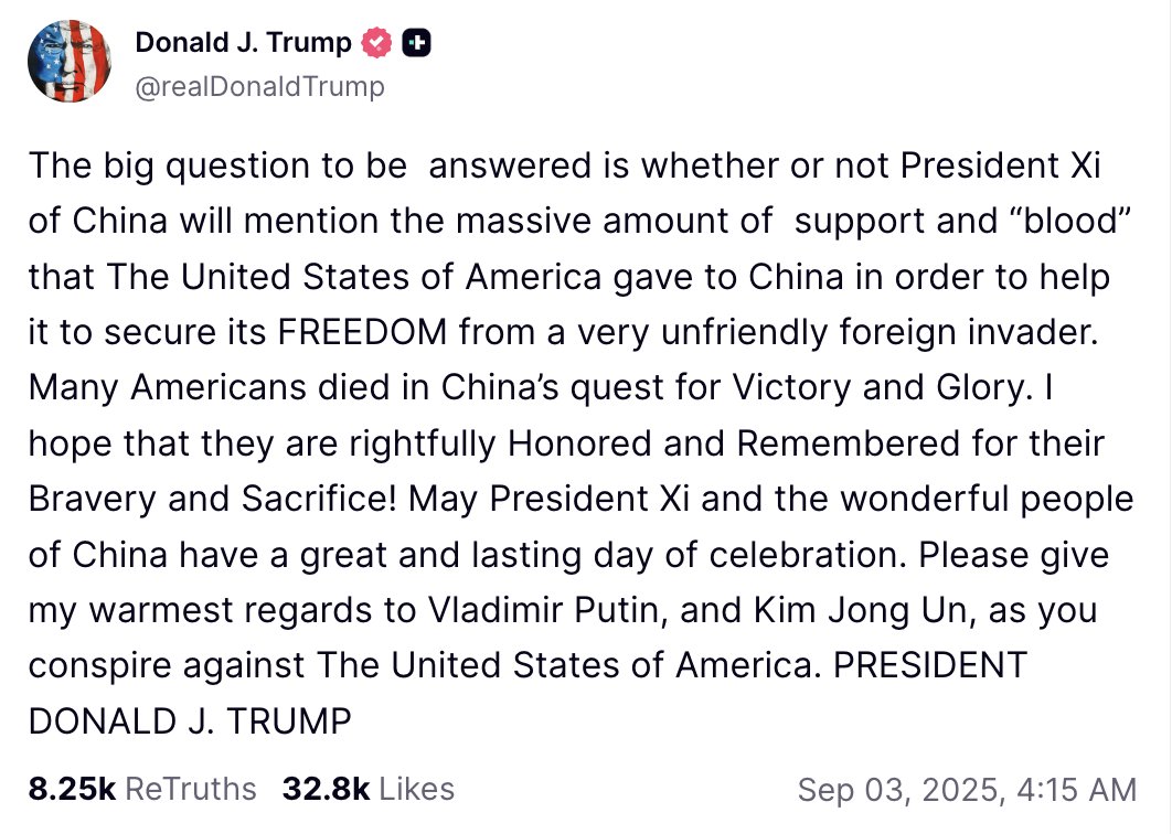 "Παρακαλώ μεταφέρετε τα θερμότερα χαιρετίσματα μου στον Βλαντιμίρ Πούτιν και τον Κιμ Γιονγκ Ουν, όσο συνωμοτειτε εναντίον των ΗΠΑ"
 😭😭😭