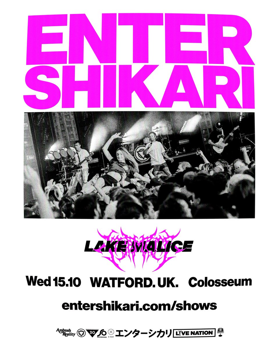 ENTERSHIKARI's tweet photo. A pair of new “intimate” shows to add to the Oct / Nov tour.

Future Historians / mailing list members, you’ll have an email in your inbox with links to the special fan presale that starts NOW. 

General sale on Friday. Tickets for the rest of the tour on sale now. https://t.co/I1hRYRC0G7