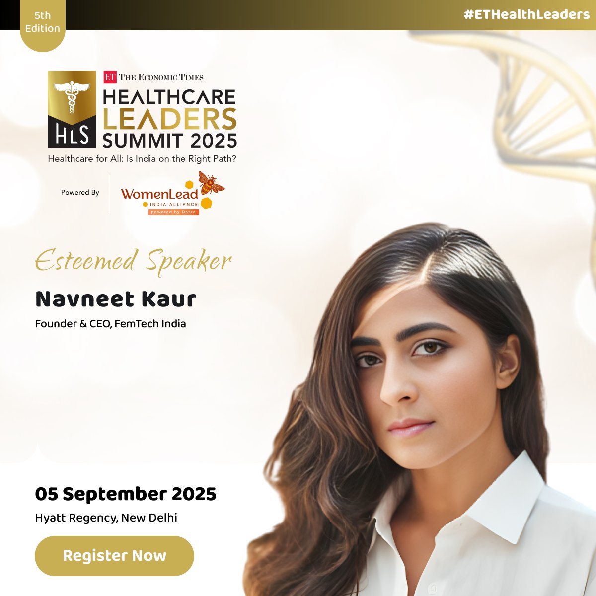 ETHealthWorld's tweet image. Excited to host Navneet Kaur, Founder &amp;amp; CEO, FemTech India, at the ET Healthcare Leaders Summit 2025! 🌍✨

📅 5 Sept | 📍 Delhi
🔗 health.economictimes.indiatimes.com/healthcare-lea…
#ETHealthLeaders #WomenInHealthcare