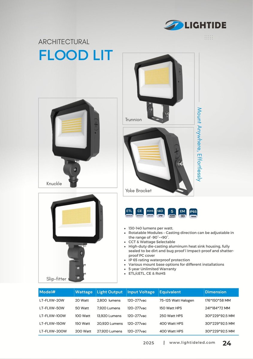 MayLightide (@dlcledsolution) on Twitter photo "Brighten your spaces with our LED Flood Lights! Perfect for architectural lighting, w/ versatile mounting options, adjustable wattage & CCT. ETL/CE certified + backed by a 5-year warranty. Quality lighting you can trust! 💡 #LEDLights #LightingSolutions" lightideled.com/product/outdoo… "Brighten your spaces with our LED Flood Lights! Perfect for architectural lighting, w/ versatile mounting options, adjustable wattage & CCT. ETL/CE certified + backed by a 5-year warranty. Quality lighting you can trust! 💡 #LEDLights #LightingSolutions" lightideled.com/product/outdoo…