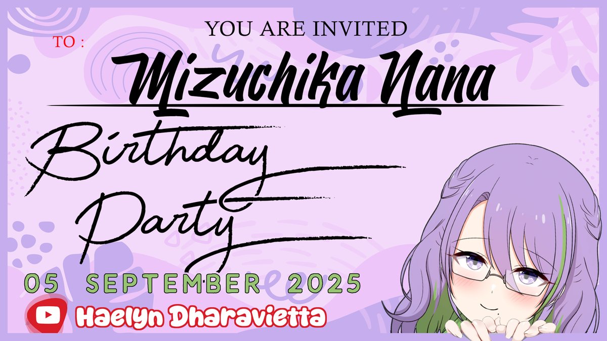 Dapet undangan ultah dari Kak <a href="/haelyndharavt/">Haelyn Dharavietta</a>!
Jangan lupa mampir ya gusy!

📅 5 September 2025
⏰ 19.30 WIB / GMT +7
🔗 youtube.com/live/QOAAWZTyK…
📝 forms.gle/cktcX9jvkdUJmF…

Lezgo kita ramaikan! 😉