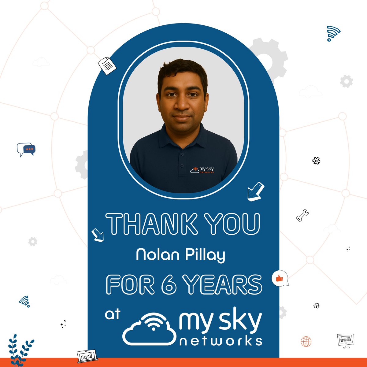 This month marks 6 years of Nolan as our Technical Manager. Your strategic leadership and commitment to mentoring our team, has set a high standard. Thank you for your continued impact, dedication, and loyalty.
#MySkyNetworks #DreamTeam #6years