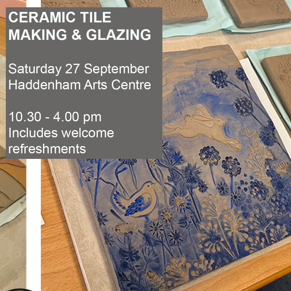 CrafterRetreat's tweet photo. TILE MAKING &amp; GLAZING workshop at Haddenham Arts Centre on SATURDAY 27 SEPTEMBER - 10.00 am - 4.00 pm - just a few spaces left!

DESIGN, CREATE &amp; GLAZE/DECORATE your own unique trivet/large tile (25 x 25 cm) and 4 coasters/mini tiles (10 x 10 cm) 🧑‍🎨⁠

https://t.co/kEKiI1rmgp https://t.co/gke4TC0F6X