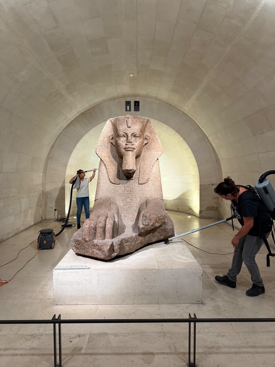 Private tour of the Louvre is a special treat.  They were vacuuming the Sphinx.