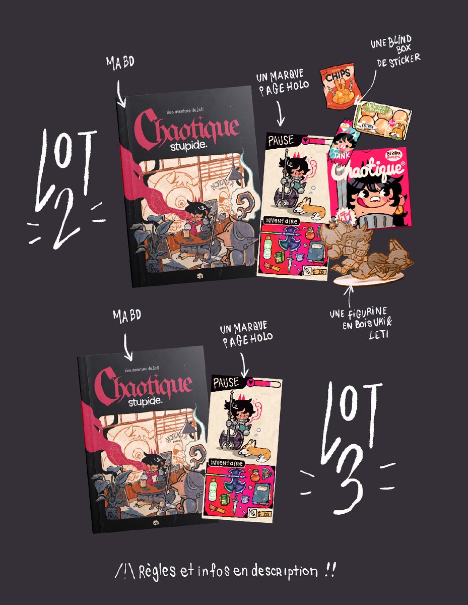 ⚔️ DTIYS CHAOTIQUE 🎲

✨ Règles| Poster ton dessin avec le hashtag #DTIYSCHAOTIQUE et me taguer | NE PAS UTILISER D’IA !!! | Pas de décalquage de référence ou de mon dessin

Vous avez du 03 Septembre au 03 Octobre pour réaliser 
et poster votre illustration ✨