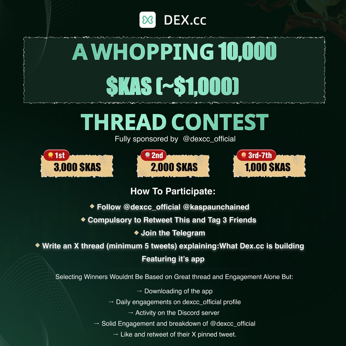 🚨 THREAD CONTEST ANNOUNCEMENT 🚨

Hello Great community 

We’re officially opening our Thread Contest and here’s what you need to know to participate:

✅ Submissions will ONLY be accepted inside the Contest Submission Channel on Discord. discord.gg/g9gZAYqWCA 
✅ Each
